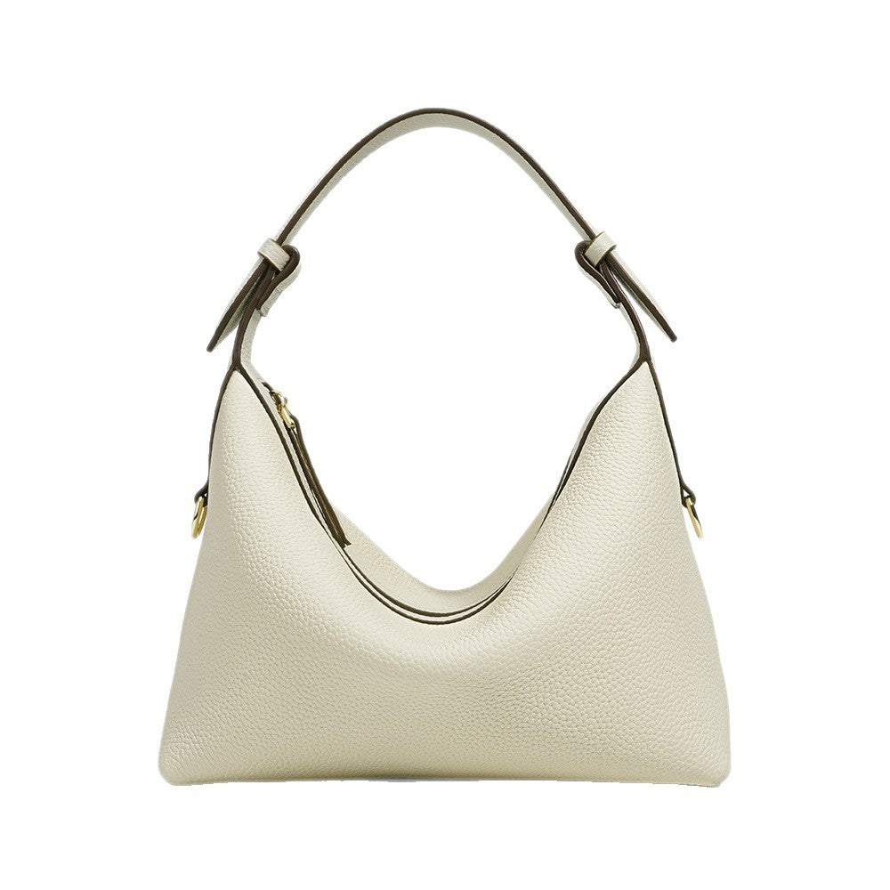 Genuine Leather Women’s Crossbody Bag – Soft Cowhide Dumpling Shape Shoulder Bag for Daily Use