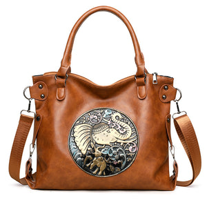 Retro Chinese Style Soft Bread Shoulder Bag – Elegant PU Leather Crossbody in Brown or Black