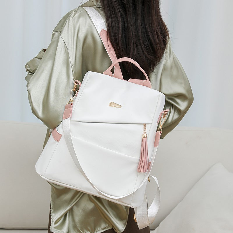 Women’s Oxford Cloth Backpack – Stylish Anti-Theft PU Travel Bag, Casual Double Shoulder Schoolbag for Girls