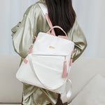 Women’s Oxford Cloth Backpack – Stylish Anti-Theft PU Travel Bag, Casual Double Shoulder Schoolbag for Girls