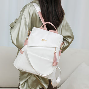 Women’s Oxford Cloth Backpack – Stylish Anti-Theft PU Travel Bag, Casual Double Shoulder Schoolbag for Girls