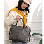 Women’s Large-Capacity Retro Tote Bag – Simple PU Crossbody Handbag for Work, Travel, and Daily Use