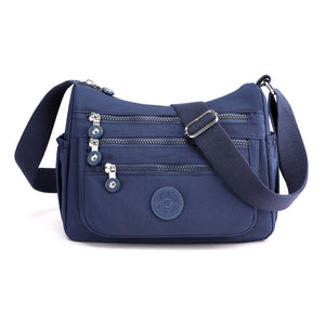Nylon Crossbody Cloth Bag for Women – Large Capacity Multi-Compartment Lightweight Shoulder Bag