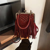 Tassel Retro Rivet Shoulder Messenger Bag for Women – Soft PU Leather Crossbody Handbag