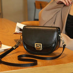 Vegetable Tanned Top Layer Cowhide Shoulder Bag for Women – Genuine Leather Half Moon Crossbody