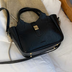Women’s Fashion Korean Small Tote Bag – Simple PU Leather Bucket Handbag for Daily Use