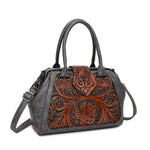 Handmade Carved One-Shoulder Women's Leather Bag – Retro PU Pillow Shape Shoulder Handbag