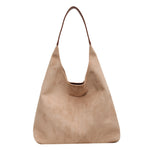 Women’s One-Shoulder Underarm Bag – Large Capacity Suede Tote, Simple Solid Color Casual Commuter Handbag