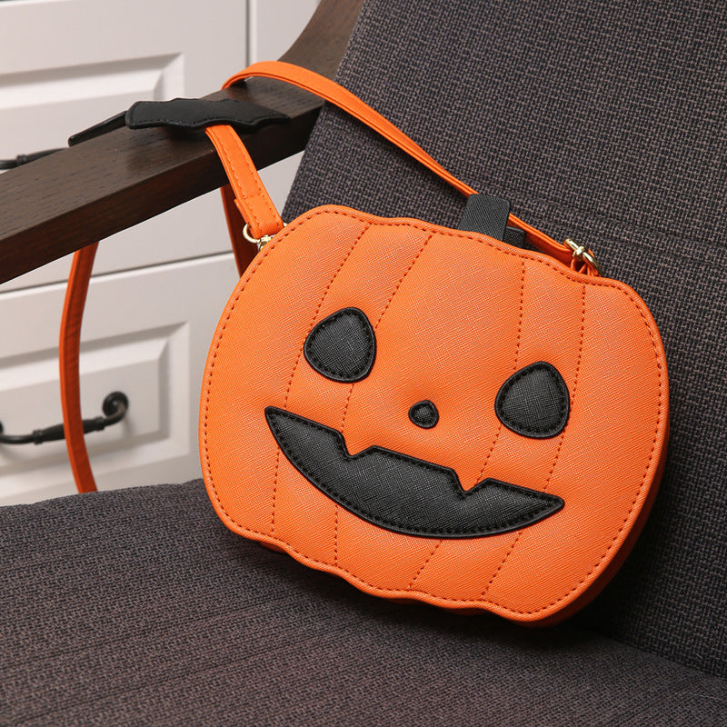 Funny Pumpkin Halloween Crossbody Bag – Cute PU Shoulder Bag for Women