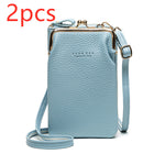 Fashion Lychee Pattern Crossbody Bag - Solid Color PU Leather Diagonal Shoulder Bag