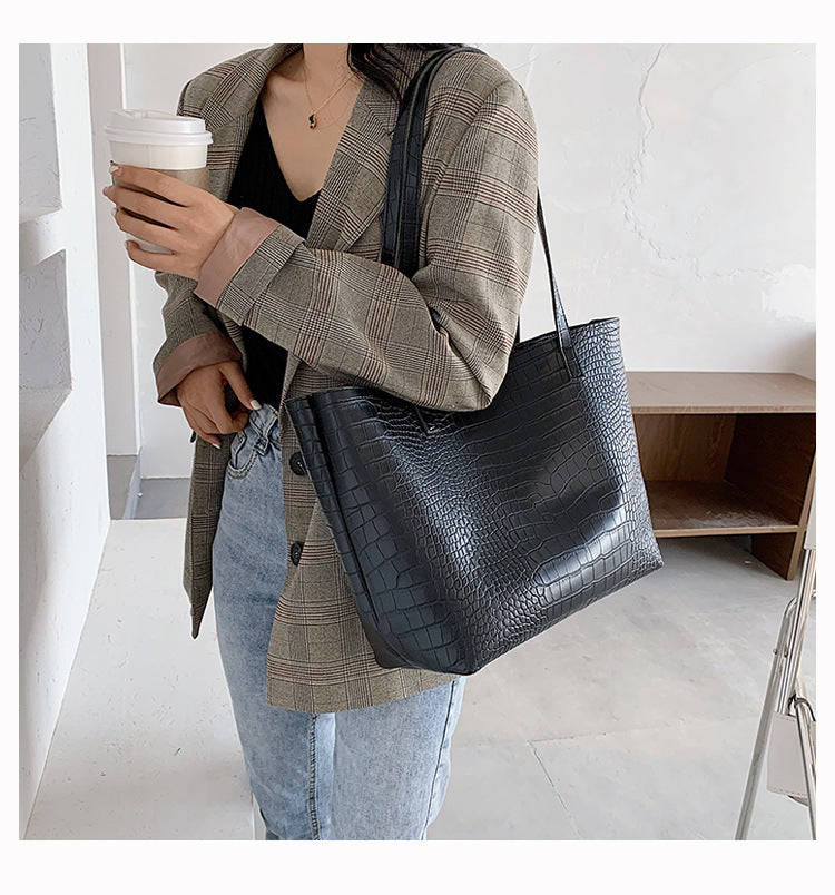 Women’s Western Style Tote Bag – High-End PU Leather Shoulder Bag, Elegant Large Capacity Handbag for Daily Use