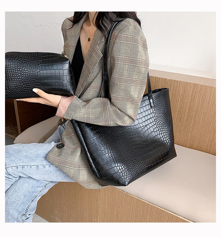 Women’s Western Style Tote Bag – High-End PU Leather Shoulder Bag, Elegant Large Capacity Handbag for Daily Use