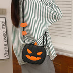Funny Pumpkin Halloween Crossbody Bag – Cute PU Shoulder Bag for Women