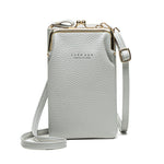Fashion Lychee Pattern Crossbody Bag - Solid Color PU Leather Diagonal Shoulder Bag