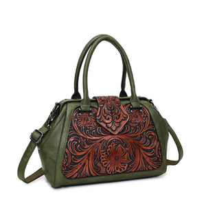 Handmade Carved One-Shoulder Women's Leather Bag – Retro PU Pillow Shape Shoulder Handbag