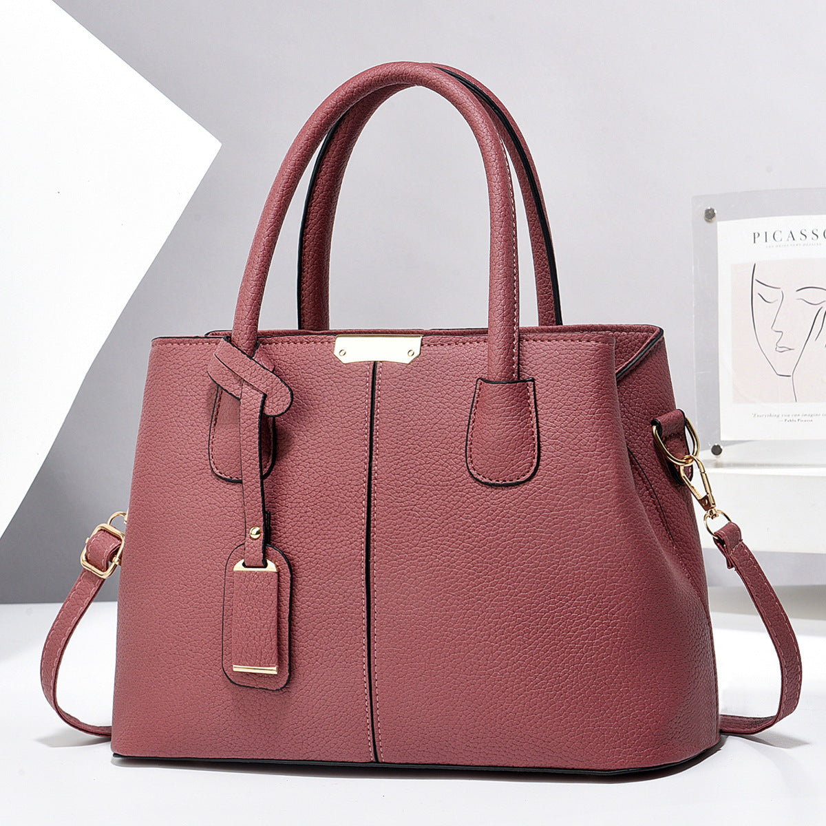 Women PU Leather Handbag – Large Capacity Tote Shoulder Bag, Fashion Square Crossbody Purse for Daily Use