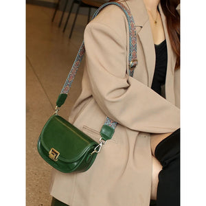 Vegetable Tanned Top Layer Cowhide Shoulder Bag for Women – Genuine Leather Half Moon Crossbody