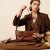 Leather Solid Color Large Capacity Shoulder Crossbody Bag – Genuine Cowhide Soft Everyday Tote