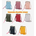 Fashion Lychee Pattern Crossbody Bag - Solid Color PU Leather Diagonal Shoulder Bag