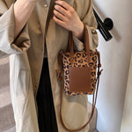 Women's Retro Leopard Print Crossbody Bag – Autumn Winter Suede Shoulder Phone Bag, Stylish PU Handbag
