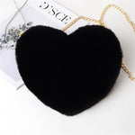 Love Heart Plush Chain Shoulder Bag for Women – Cute Valentine’s Day Party Purse