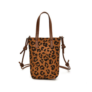 Women's Retro Leopard Print Crossbody Bag – Autumn Winter Suede Shoulder Phone Bag, Stylish PU Handbag