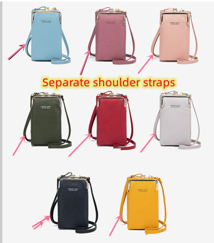 Fashion Lychee Pattern Crossbody Bag - Solid Color PU Leather Diagonal Shoulder Bag