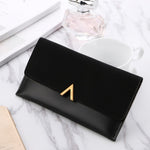 Elegant Black Women's Clutch Wallet - Long Bi-fold with Stylish Metal Accent