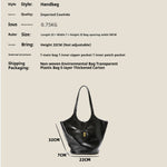Niche Premium Black Leather Bucket Bag – Large Capacity Genuine Cowhide Shoulder Handbag for Women