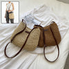Niche Design Vacation Straw Tote Bag – Women’s Woven Handbag for Beach, Travel, and Summer Outings