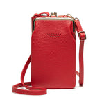 Fashion Lychee Pattern Crossbody Bag - Solid Color PU Leather Diagonal Shoulder Bag