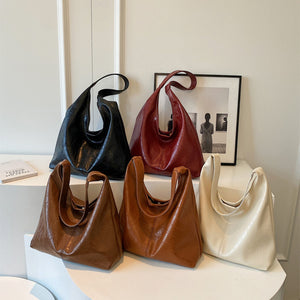 Women’s 2PCS PU Leather Composite Bag – Fashion Shoulder Tote with Clutch, Large Capacity Casual Hobo Handbag