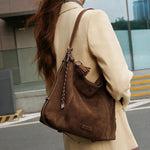 Autumn Winter Vintage Deerskin Velvet Tote – Large Capacity Crossbody Shoulder Bag for Women