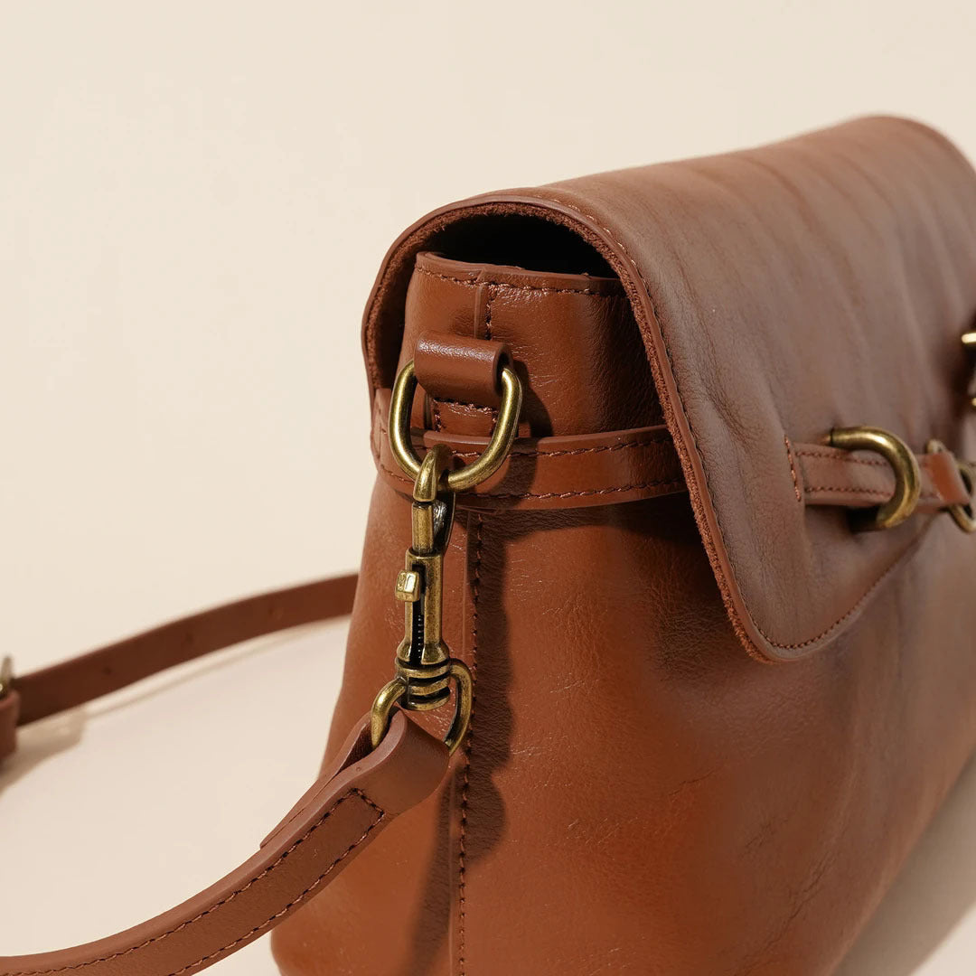 Leather Solid Color Large Capacity Shoulder Crossbody Bag – Genuine Cowhide Soft Everyday Tote