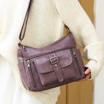 Retro Soft Leather Shoulder Messenger Bag – Large Capacity PU Crossbody Tote for Women