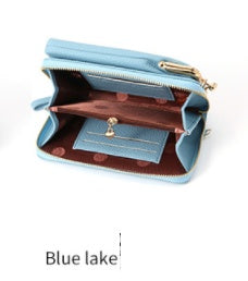 Fashion Lychee Pattern Crossbody Bag - Solid Color PU Leather Diagonal Shoulder Bag