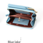 Fashion Lychee Pattern Crossbody Bag - Solid Color PU Leather Diagonal Shoulder Bag