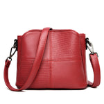 Retro Ladies Small Bucket Bag – Simple Leisure PU Leather Shoulder Bag with Multilayer Storage
