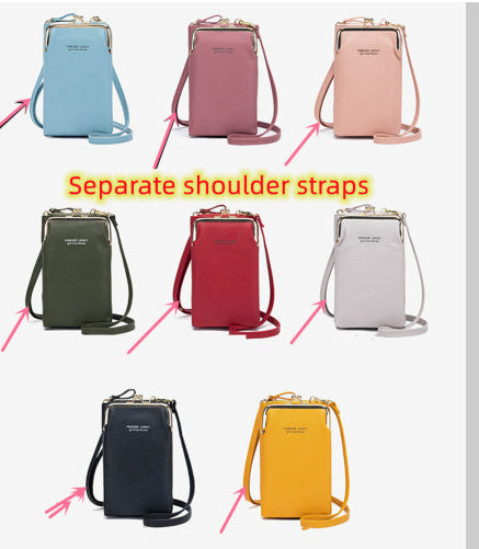 Fashion Lychee Pattern Crossbody Bag - Solid Color PU Leather Diagonal Shoulder Bag