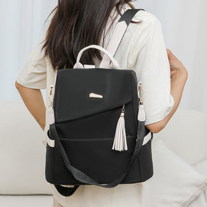 Women’s Oxford Cloth Backpack – Stylish Anti-Theft PU Travel Bag, Casual Double Shoulder Schoolbag for Girls