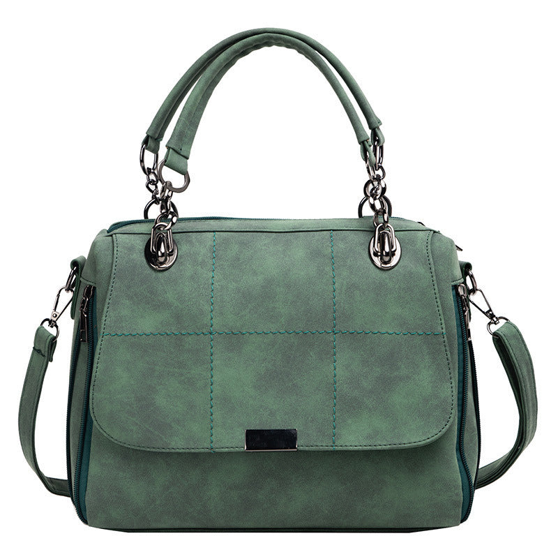 Matte PU Leather Women’s Shoulder Bag – Large Capacity Boston Tote Handbag for Travel, Work & Daily Use