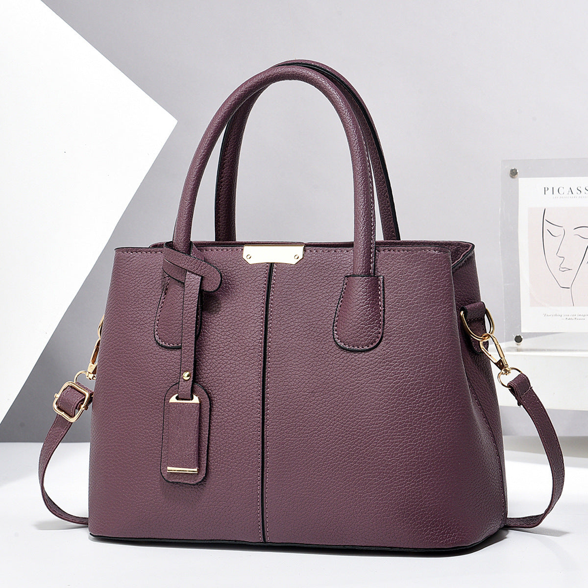 Women PU Leather Handbag – Large Capacity Tote Shoulder Bag, Fashion Square Crossbody Purse for Daily Use