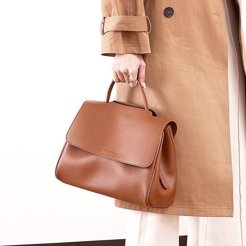Women’s Genuine Cattlehide Leather Crossbody Shoulder Bag – High Quality Two-Layer Cowhide Tote Handbag