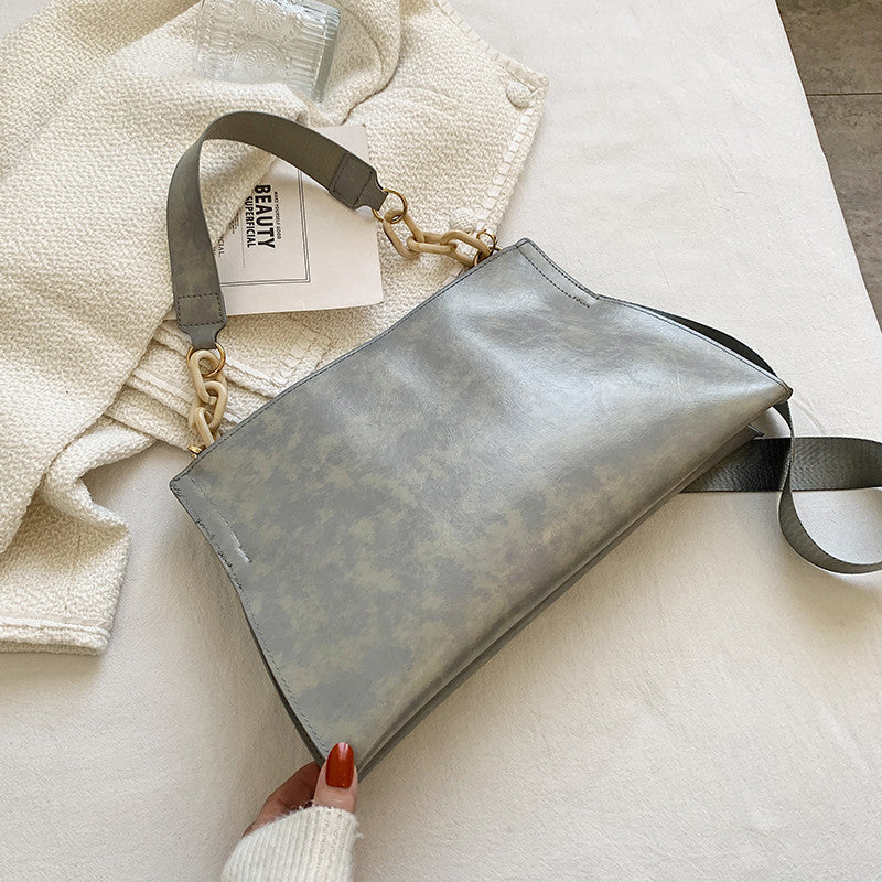 Retro Fashion Trend Large Capacity Crossbody Bag for Women – Casual PU Leather Shoulder Tote