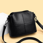 Retro Ladies Small Bucket Bag – Simple Leisure PU Leather Shoulder Bag with Multilayer Storage
