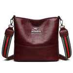 European American Simple Versatile Bucket Bag – Soft PU Leather Shoulder Handbag for Women