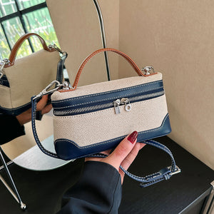 Fashion Small Square Bag for Women – Retro Canvas Shoulder Bag, Portable Casual Handbag for Daily Use