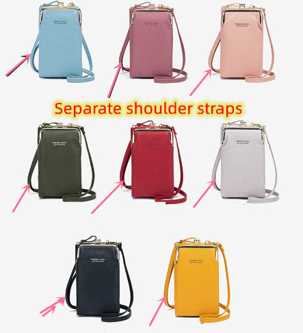 Fashion Lychee Pattern Crossbody Bag - Solid Color PU Leather Diagonal Shoulder Bag