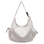 Corduroy Tote Women’s Large Capacity Bag – Simple Soft Shoulder Messenger Bag for Daily Use