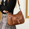 Retro Soft Leather Shoulder Messenger Bag – Large Capacity PU Crossbody Tote for Women